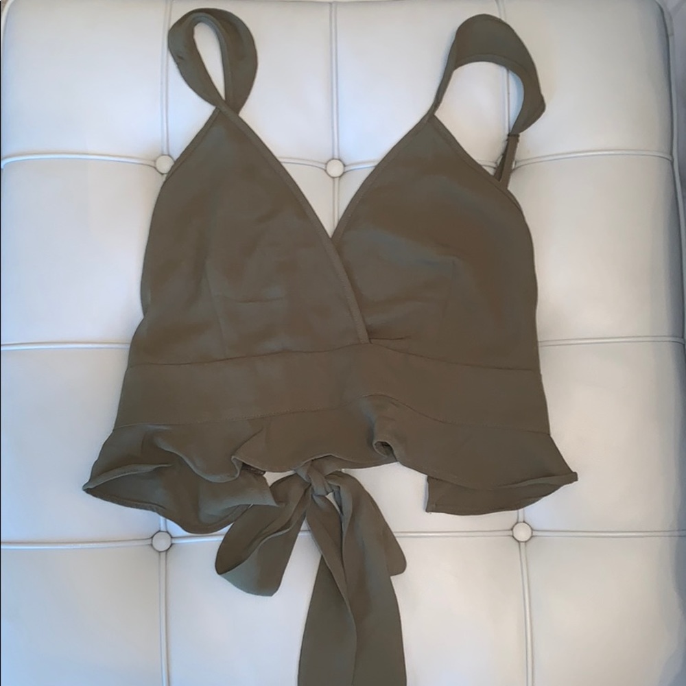 Gorgeous Green Favlux Tie Top